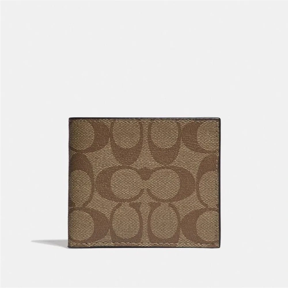NWT Coach Outlet Id Billfold Wallet In Signature Canvas